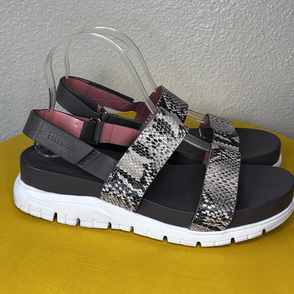Cole Haan Zerogrand Criss Cross Comfort Sandals Snakeskin Women's Size 10 B - Picture 5 of 15